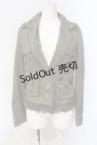 axes femme / フリルモッズ風ジャケット M グリーン O-25-06-09-072-AX-JA-IG-OS