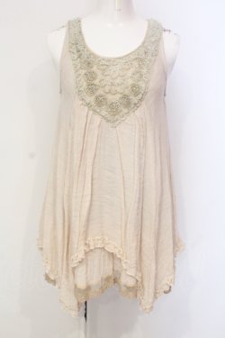 画像1: axes femme / フラワーモチーフワッシャーワンピース M 生成り O-25-06-09-076-AX-TO-IG-OS