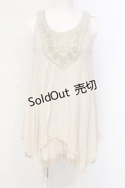 画像1: axes femme / フラワーモチーフワッシャーワンピース M 生成り O-25-06-09-076-AX-TO-IG-OS