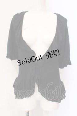 画像1: axes femme / 半袖カットカーディガン M クロ O-25-06-09-078-AX-TO-IG-OS