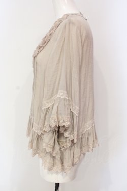 画像2: axes femme / フラワーモチーフレースフリルボレロ M ベージュ O-25-06-09-079-AX-TO-IG-OS