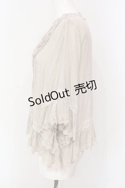 画像2: axes femme / フラワーモチーフレースフリルボレロ M ベージュ O-25-06-09-079-AX-TO-IG-OS