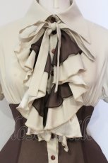 画像2: ATELIER BOZ / ラルフェイ半袖ワンピース  ブラウン×ベージュ O-25-06-09-013-EL-OP-OW-OS (2)