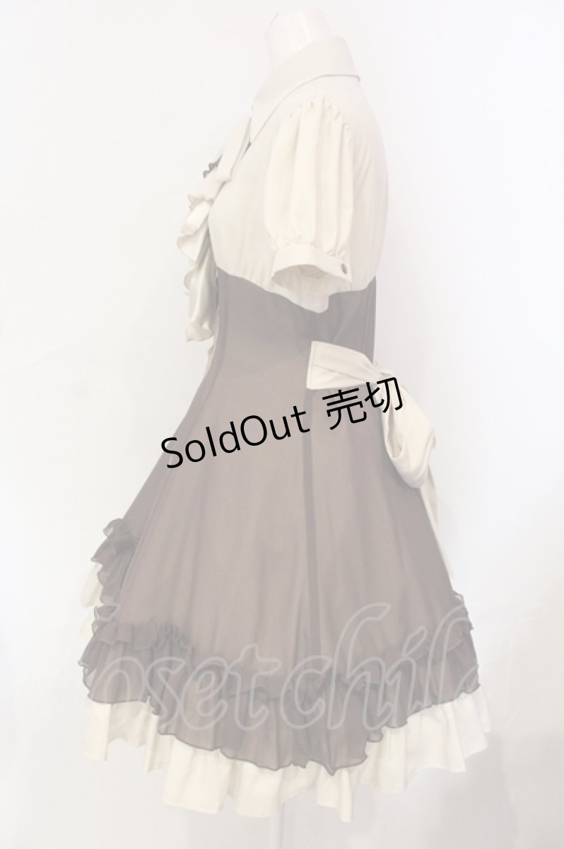 画像3: ATELIER BOZ / ラルフェイ半袖ワンピース  ブラウン×ベージュ O-25-06-09-013-EL-OP-OW-OS (3)