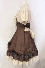 画像3: ATELIER BOZ / ラルフェイ半袖ワンピース  ブラウン×ベージュ O-25-06-09-013-EL-OP-OW-OS (3)