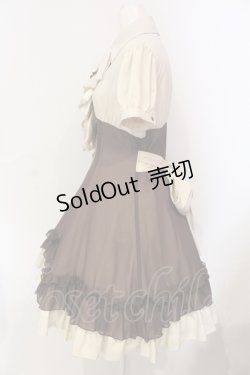 画像3: ATELIER BOZ / ラルフェイ半袖ワンピース  ブラウン×ベージュ O-25-06-09-013-EL-OP-OW-OS