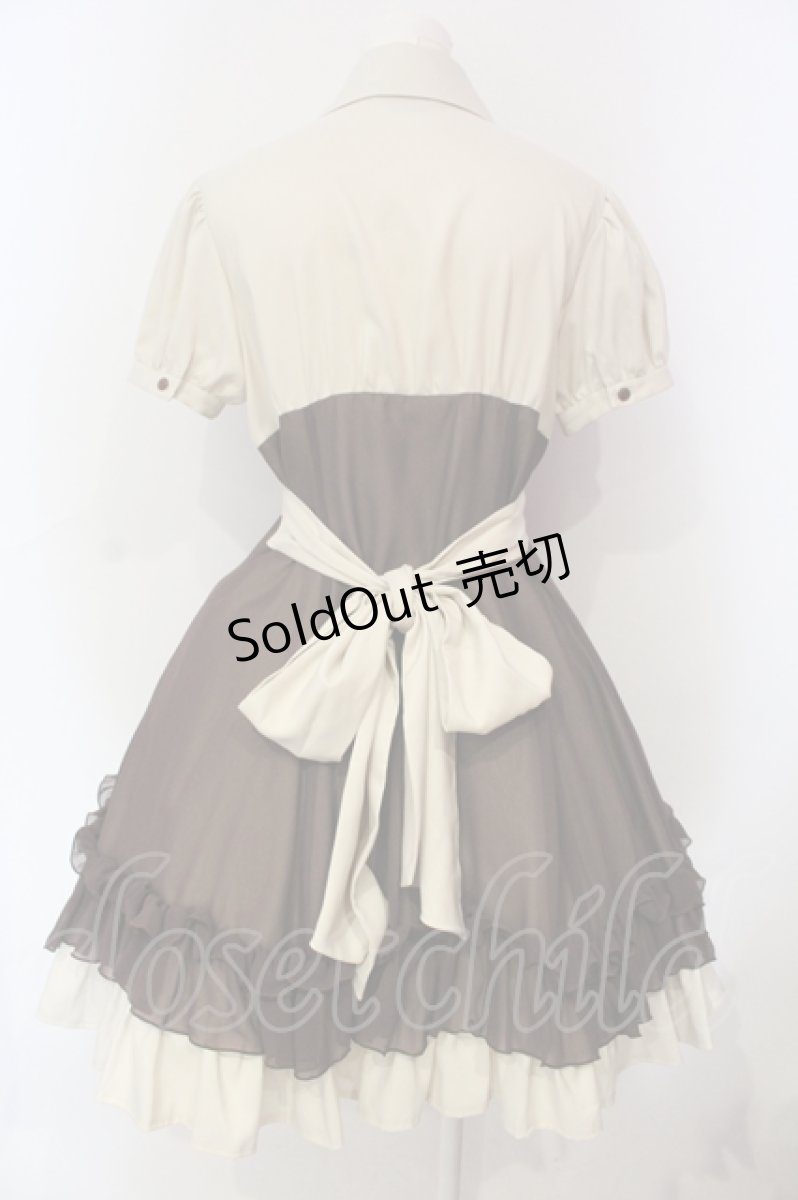 画像4: ATELIER BOZ / ラルフェイ半袖ワンピース  ブラウン×ベージュ O-25-06-09-013-EL-OP-OW-OS (4)