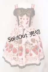 BABY,THE STARS SHINE BRIGHT / Strawberry Loves Chocolate柄ジャンパースカートI  ピンク O-25-06-09-015-BA-OP-OW-OS