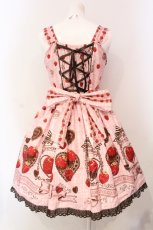 画像5: BABY,THE STARS SHINE BRIGHT / Strawberry Loves Chocolate柄ジャンパースカートI  ピンク O-25-06-09-015-BA-OP-OW-OS (5)