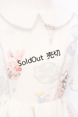 画像2: axes femme kawaii / アイス柄半袖ワンピース M シロ O-25-06-09-020-AX-OP-YM-OS