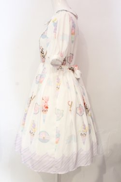 画像3: axes femme kawaii / アイス柄半袖ワンピース M シロ O-25-06-09-020-AX-OP-YM-OS