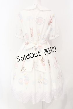 画像4: axes femme kawaii / アイス柄半袖ワンピース M シロ O-25-06-09-020-AX-OP-YM-OS