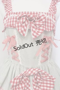 画像2: BABY,THE STARS SHINE BRIGHT / My little red riding hood柄ギンガムジャンパースカート  ミント O-25-06-09-022-BA-OP-IG-OS