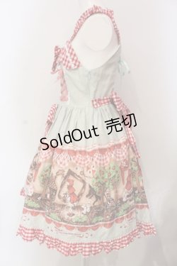 画像4: BABY,THE STARS SHINE BRIGHT / My little red riding hood柄ギンガムジャンパースカート  ミント O-25-06-09-022-BA-OP-IG-OS