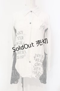 GHOST of HARLEM / サイドレースアップシャツ  ホワイト×ブラック O-25-06-10-036-GL-BL-OW-OS