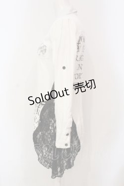 画像2: GHOST of HARLEM / サイドレースアップシャツ  ホワイト×ブラック O-25-06-10-036-GL-BL-OW-OS