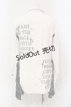 画像3: GHOST of HARLEM / サイドレースアップシャツ  ホワイト×ブラック O-25-06-10-036-GL-BL-OW-OS