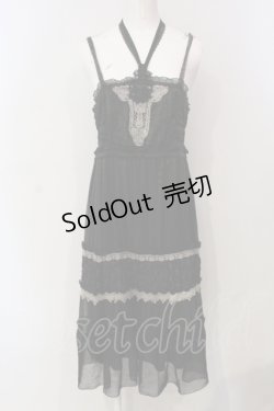 画像1: axes femme / ホルターロングキャミワンピース M グリーン系 O-25-06-10-040-AX-OP-OW-OS