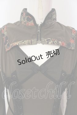 画像2: Ozz oneste / ジャガード切り替え胸開きワンピース  ブラウン O-25-06-10-041-OO-OP-OW-ZY