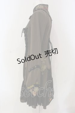 画像3: Ozz oneste / ジャガード切り替え胸開きワンピース  ブラウン O-25-06-10-041-OO-OP-OW-ZY