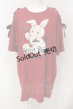 画像1: Secret Honey / デビルバニービッグTシャツ 2 ワイン O-25-06-10-043-CA-OP-IG-OS