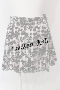 Secret Magic / シルエットフラワーチェックスカート  シロ×ピンク×クロ O-25-06-10-045-CA-SK-IG-OS