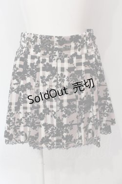 画像1: Secret Magic / シルエットフラワーチェックスカート  シロ×ピンク×クロ O-25-06-10-045-CA-SK-IG-OS