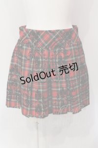 Secret Honey / チェック×フロッキープリントバックリボンスカート 2 アカ O-25-06-10-046-CA-SK-IG-OS