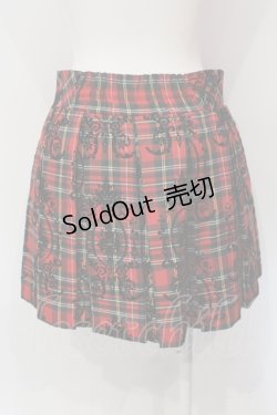 画像3: Secret Honey / チェック×フロッキープリントバックリボンスカート 2 アカ O-25-06-10-046-CA-SK-IG-OS