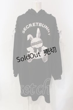 画像1: Secret Honey / エンジェルバニーパーカーワンピース  クロ O-25-06-10-047-CA-OP-IG-OS