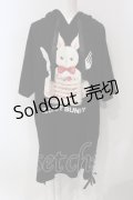 Secret Honey / パンケーキうさぎフード付ビッグTシャツ  クロ O-25-06-10-048-CA-OP-IG-OS