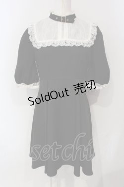 画像1: Rojita / ベルトチョーカーメイドライクワンピース  クロ O-25-06-10-051-LO-OP-IG-OS