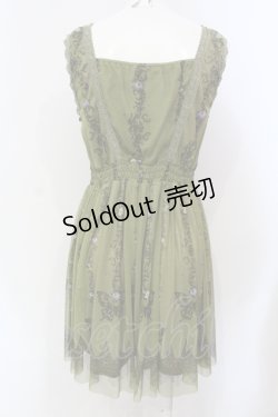 画像3: axes femme / 蝶プリントチュールワンピ M グリーン O-25-06-10-006-AX-OP-IG-OS