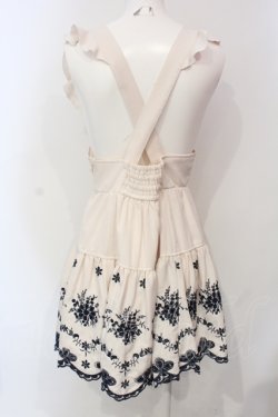 画像3: LIZ LISA / 刺繍スカラップサスペンダースカート  アイボリー×ネイビー O-25-06-10-055-LO-SK-IG-OS
