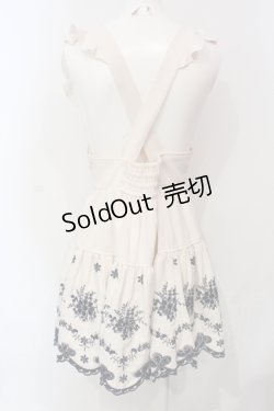 画像3: LIZ LISA / 刺繍スカラップサスペンダースカート  アイボリー×ネイビー O-25-06-10-055-LO-SK-IG-ZY