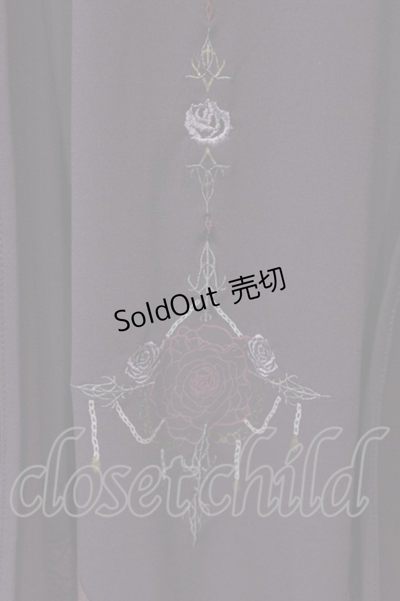 画像2: Ozz Croce / ローズ刺繍異素材ワンピース  パープル O-25-06-10-056-OO-OP-IG-OS (2)