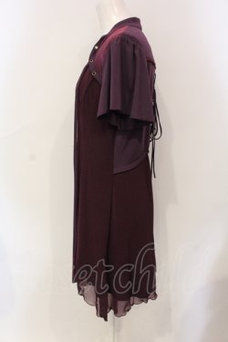画像3: Ozz Croce / ローズ刺繍異素材ワンピース  パープル O-25-06-10-056-OO-OP-IG-OS