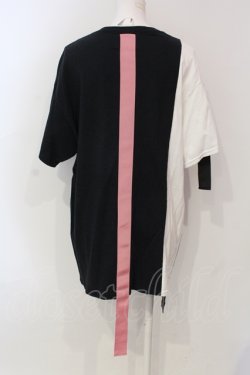 画像2: KMK / バイカラーテープBIG Tシャツ  ブラックｘホワイト O-25-06-10-070-PU-TS-YM-OS