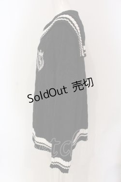 画像2: TRAVAS TOKYO / セーラーカラーエンブレムプルオーバー F ブラックｘホワイト O-25-06-10-072-PU-TO-YM-OS