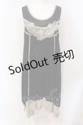 axes femme / ファーベロアノースリーブワンピース M クロ×ベージュ O-25-06-10-009-AX-OP-IG-OS