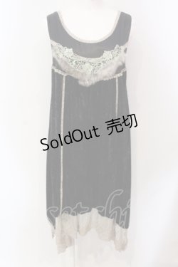 画像1: axes femme / ファーベロアノースリーブワンピース M クロ×ベージュ O-25-06-10-009-AX-OP-IG-OS