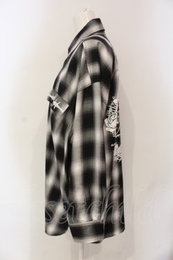 画像2: REFLEM / バックプリントBIGチェックシャツ F ブラック O-25-06-10-073-PU-BL-YM-OS