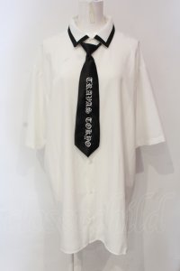TRAVAS TOKYO / タイ付き半袖シャツ F ホワイト O-25-06-10-074-PU-BL-YM-ZY
