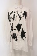 KMK / ペイントBIGシャツ F ホワイト O-25-06-10-075-PU-BL-YM-OS