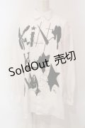 KMK / ペイントBIGシャツ F ホワイト O-25-06-10-075-PU-BL-YM-ZY