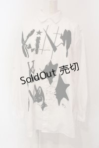 KMK / ペイントBIGシャツ F ホワイト O-25-06-10-075-PU-BL-YM-ZY