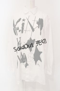 画像1: KMK / ペイントBIGシャツ F ホワイト O-25-06-10-075-PU-BL-YM-ZY