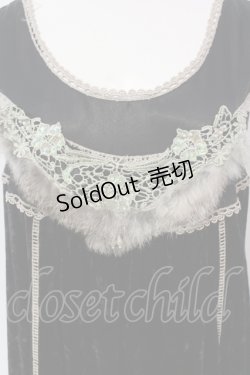画像2: axes femme / ファーベロアノースリーブワンピース M クロ×ベージュ O-25-06-10-009-AX-OP-IG-OS