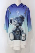 TRAVAS TOKYO / ショルダーZIPクマ半袖プルオーバー半袖パーカー  ブルー系 O-25-06-10-077-PU-TO-IG-OS