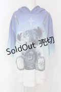 TRAVAS TOKYO / ショルダーZIPクマ半袖プルオーバー半袖パーカー  ブルー系 O-25-06-10-077-PU-TO-IG-OS